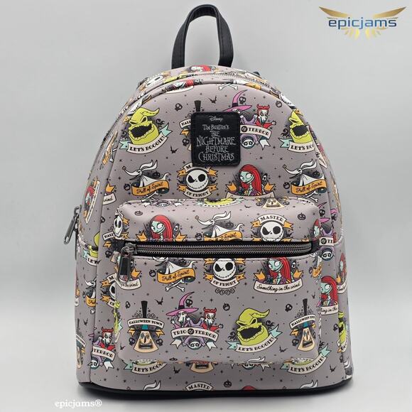 Loungefly The Nightmare Before Christmas Tattoo Art Mini Backpack - Picture 1 of 6